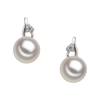 7-8mm AA Quality Japanese Akoya Cultured Pearl Earring Pair in Melissa White