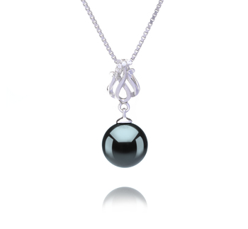 9-10mm AAA Quality Tahitian Cultured Pearl Pendant in Merina Black 9-10mm AAA Quality Tahitian Cultured Pearl Pendant in Merina Black
