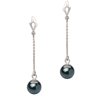 6-7mm AA Quality Japanese Akoya Cultured Pearl Earring Pair in Misha Black 6-7mm AA Quality Japanese Akoya Cultured Pearl Earring Pair in Misha Black