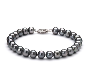 6-7mm AA Quality Freshwater Cultured Pearl Bracelet in Black