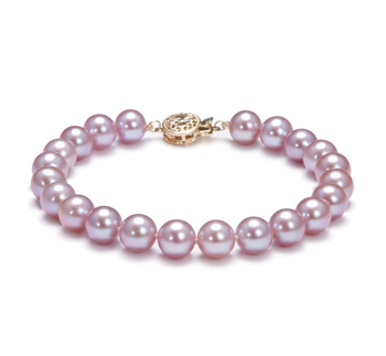 7.5-8mm AAA Quality Freshwater Cultured Pearl Bracelet in Lavender