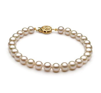 6-7mm AAA Quality Freshwater Cultured Pearl Bracelet in White 6-7mm AAA Quality Freshwater Cultured Pearl Bracelet in White