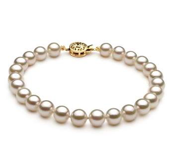 6-7mm AA Quality Japanese Akoya Cultured Pearl Bracelet in White 6-7mm AA Quality Japanese Akoya Cultured Pearl Bracelet in White