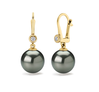 8.5-9mm AAAA Quality Freshwater Cultured Pearl Earring Pair in Illuminate Black 8.5-9mm AAAA Quality Freshwater Cultured Pearl Earring Pair in Illuminate Black