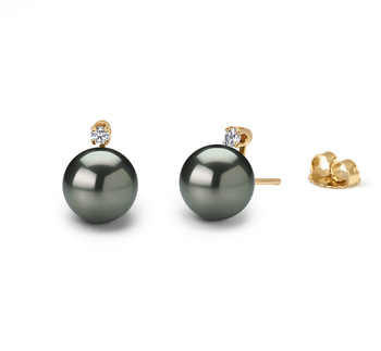 7.5-8mm AAA Quality Japanese Akoya Cultured Pearl Earring Pair in Eternity Black 7.5-8mm AAA Quality Japanese Akoya Cultured Pearl Earring Pair in Eternity Black