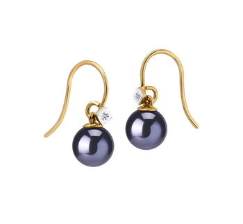 8-8.5mm AAAA Quality Freshwater Cultured Pearl Earring Pair in Artsy Black 8-8.5mm AAAA Quality Freshwater Cultured Pearl Earring Pair in Artsy Black