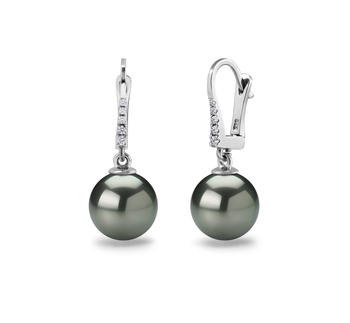 10-11mm AAA Quality Tahitian Cultured Pearl Earring Pair in Black 10-11mm AAA Quality Tahitian Cultured Pearl Earring Pair in Black