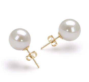 10-11mm AAAA Quality Freshwater Cultured Pearl Earring Pair in White