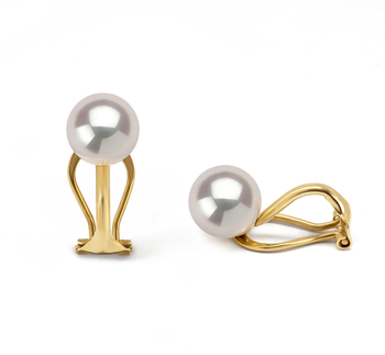 7-8mm AAAA Quality Freshwater Cultured Pearl Earring Pair in White 7-8mm AAAA Quality Freshwater Cultured Pearl Earring Pair in White