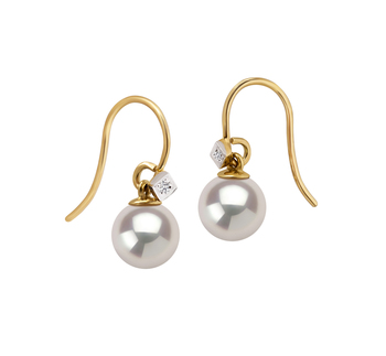 8-8.5mm AAAA Quality Freshwater Cultured Pearl Earring Pair in Artsy White 8-8.5mm AAAA Quality Freshwater Cultured Pearl Earring Pair in Artsy White