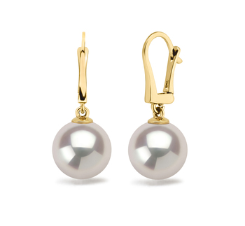 9.5-10mm AAAA Quality Freshwater Cultured Pearl Earring Pair in Elements White 9.5-10mm AAAA Quality Freshwater Cultured Pearl Earring Pair in Elements White