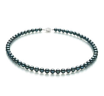 6.5-7mm AA Quality Japanese Akoya Cultured Pearl Necklace in Black