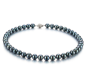8.5-9mm AAA Quality Japanese Akoya Cultured Pearl Necklace in Black 8.5-9mm AAA Quality Japanese Akoya Cultured Pearl Necklace in Black
