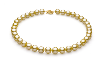 10.9-12.8mm AAA Quality South Sea Cultured Pearl Necklace in Gold 10.9-12.8mm AAA Quality South Sea Cultured Pearl Necklace in Gold