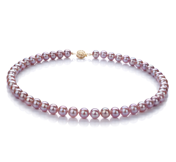 7.5-8mm AAA Quality Freshwater Cultured Pearl Necklace in Lavender 7.5-8mm AAA Quality Freshwater Cultured Pearl Necklace in Lavender