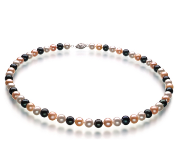 6-7mm AA Quality Freshwater Cultured Pearl Necklace in Multicolour