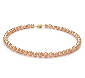 7-8mm AAA Quality Freshwater Cultured Pearl Necklace in Pink