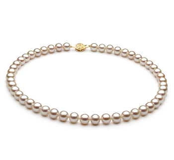 7-8mm AAA Quality Freshwater Cultured Pearl Necklace in White 7-8mm AAA Quality Freshwater Cultured Pearl Necklace in White