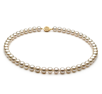 7-8mm AAAA Quality Freshwater Cultured Pearl Necklace in White 7-8mm AAAA Quality Freshwater Cultured Pearl Necklace in White
