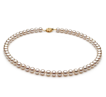 6-7mm AAAA Quality Freshwater Cultured Pearl Necklace in White 6-7mm AAAA Quality Freshwater Cultured Pearl Necklace in White