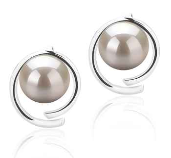 7-8mm AAAA Quality Freshwater Cultured Pearl Earring Pair in Raina White 7-8mm AAAA Quality Freshwater Cultured Pearl Earring Pair in Raina White