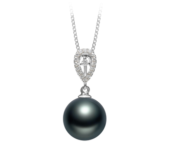 10-11mm AAA Quality Tahitian Cultured Pearl Pendant in Regina Black