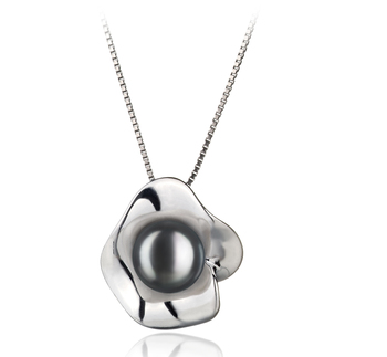 9-10mm AA Quality Freshwater Cultured Pearl Pendant in Rocio Black 9-10mm AA Quality Freshwater Cultured Pearl Pendant in Rocio Black
