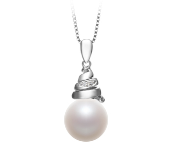 10-11mm AAAA Quality Freshwater Cultured Pearl Pendant in Romola White 10-11mm AAAA Quality Freshwater Cultured Pearl Pendant in Romola White
