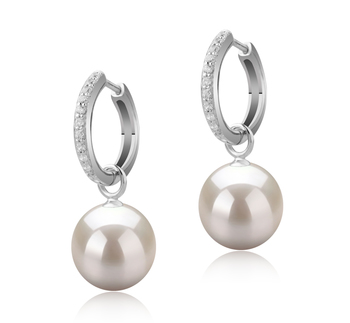 10-11mm AAAA Quality Freshwater Cultured Pearl Earring Pair in Rosalind White 10-11mm AAAA Quality Freshwater Cultured Pearl Earring Pair in Rosalind White