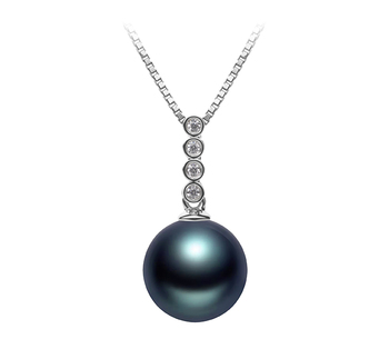 10-11mm AAA Quality Tahitian Cultured Pearl Pendant in Ross Black