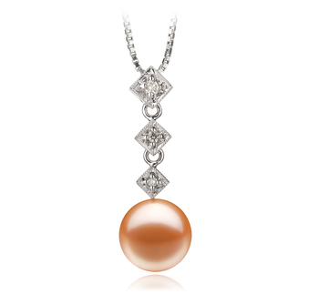 9-10mm AAAA Quality Freshwater Cultured Pearl Pendant in Rozene Pink 9-10mm AAAA Quality Freshwater Cultured Pearl Pendant in Rozene Pink