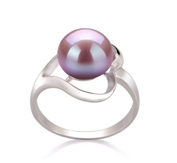 9-10mm AA Quality Freshwater Cultured Pearl Ring in Sadie Lavender