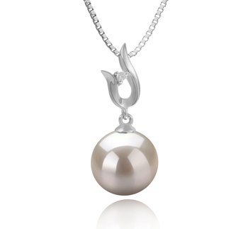 9-10mm AAAA Quality Freshwater Cultured Pearl Pendant in Samantha White