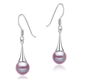 7-8mm AAAA Quality Freshwater Cultured Pearl Earring Pair in Sandra Lavender 7-8mm AAAA Quality Freshwater Cultured Pearl Earring Pair in Sandra Lavender