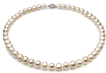 7-8mm A Quality Freshwater Cultured Pearl Necklace in Single White 7-8mm A Quality Freshwater Cultured Pearl Necklace in Single White
