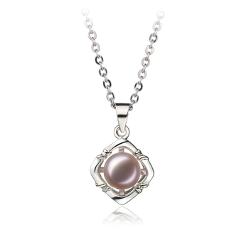 6-7mm AA Quality Freshwater Cultured Pearl Pendant in Vera Lavender 6-7mm AA Quality Freshwater Cultured Pearl Pendant in Vera Lavender