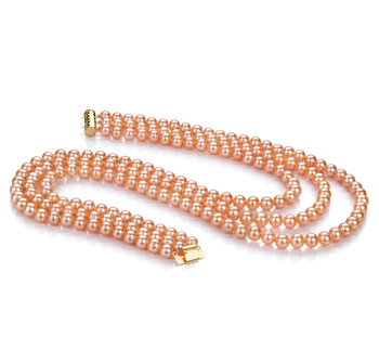 6-7mm AA Quality Freshwater Cultured Pearl Necklace in Verena Pink 6-7mm AA Quality Freshwater Cultured Pearl Necklace in Verena Pink