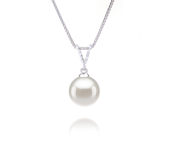 9-10mm AAAA Quality Freshwater Cultured Pearl Pendant in Vondra White 9-10mm AAAA Quality Freshwater Cultured Pearl Pendant in Vondra White