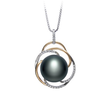 12-13mm AA Quality Freshwater Cultured Pearl Pendant in Zina Black 12-13mm AA Quality Freshwater Cultured Pearl Pendant in Zina Black