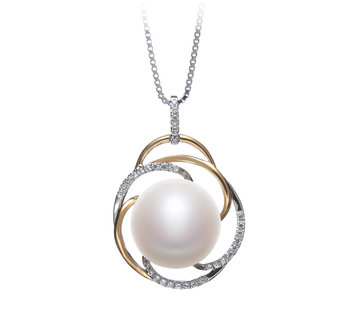 12-13mm AA Quality Freshwater Cultured Pearl Pendant in Zina White