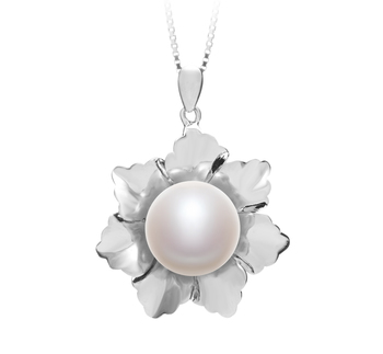 11.5-12mm AA Quality Freshwater Cultured Pearl Pendant in Zoe White