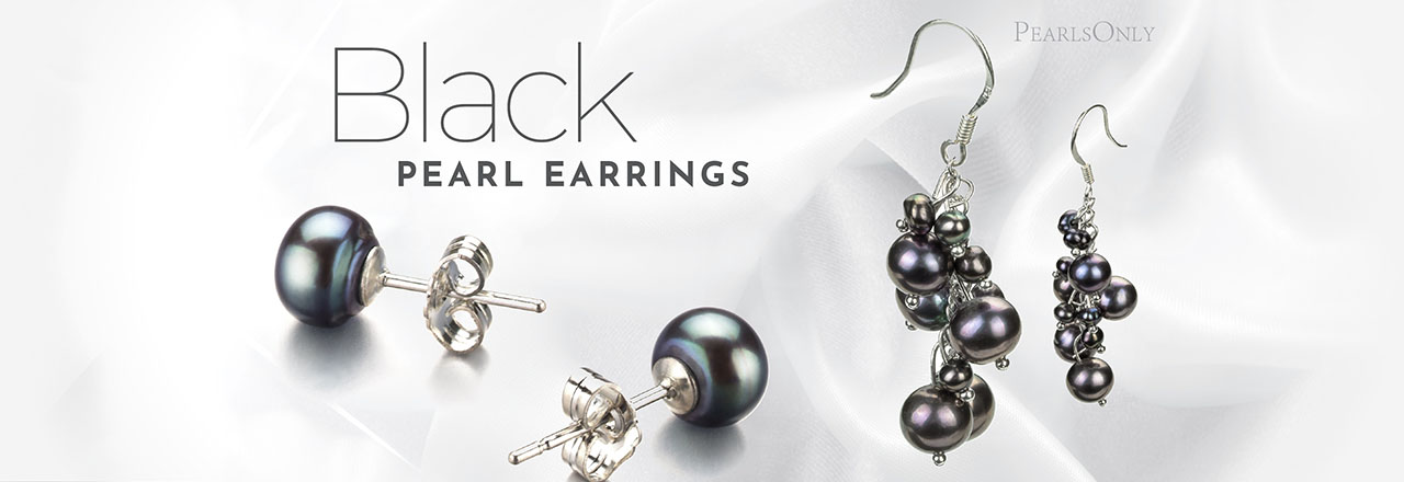 PearlsOnly Black Pearl Earrings